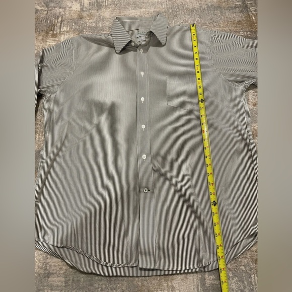 John Bartlett Statements Slim Fit Shirt Size 17 1/2 (32-33) Cotton Gray White - Picture 6 of 7